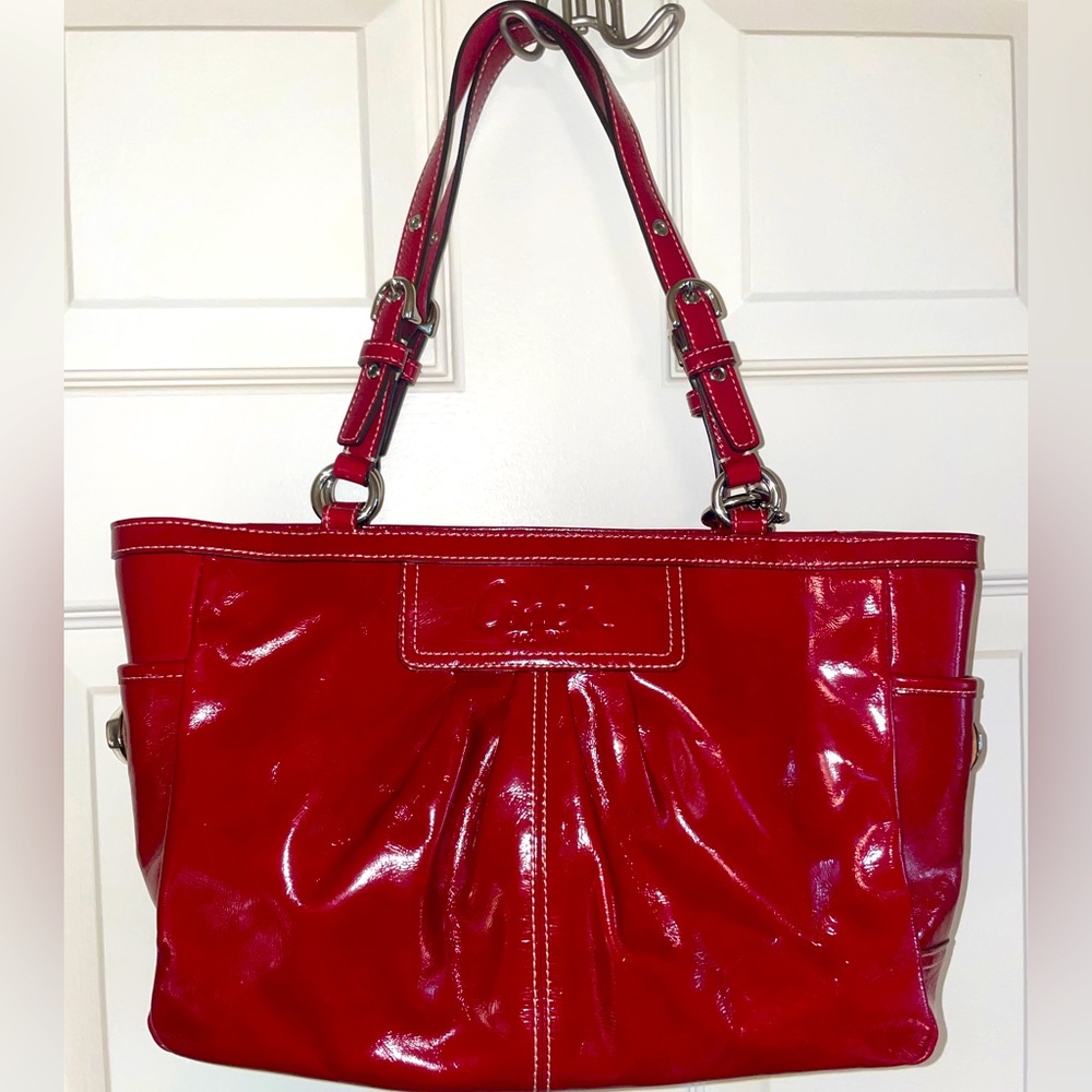 Coach purse, red patent leather, GORGEOUS